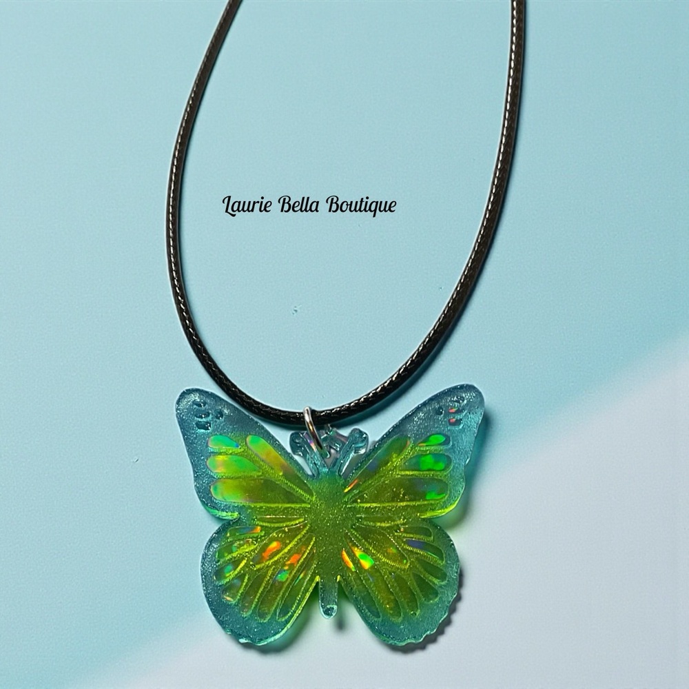 Iridescent Butterfly Necklace